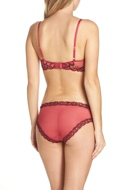 Shop Natori Feathers Underwire Contour Bra In Ruby/ Fig