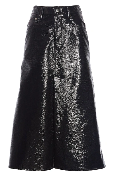 Shop Beaufille Latona Coated A-line Skirt In Black