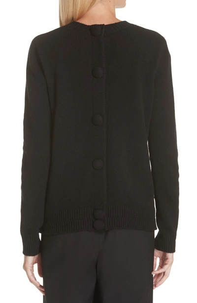 Shop Marc Jacobs Wool & Cashmere Back Button Sweater In Black