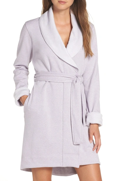 Shop Ugg Blanche Ii Short Robe In Lavender Aura Heather