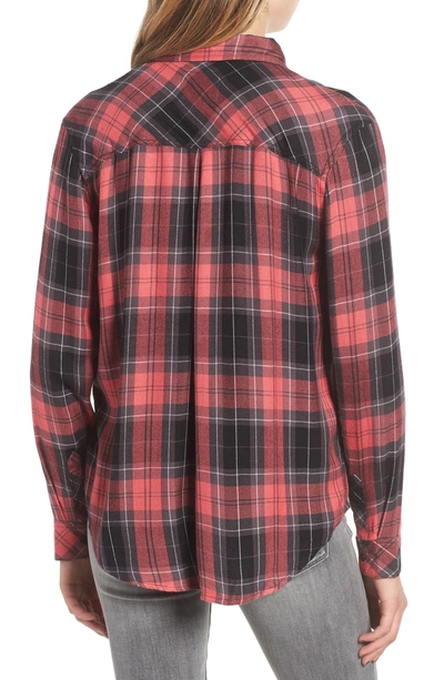 Shop Rails Hunter Plaid Shirt In Scarlet Graphite White