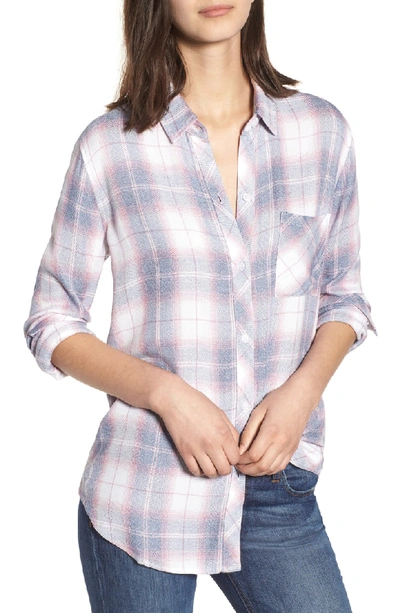 Shop Rails Hunter Plaid Shirt In Rouge Azure White