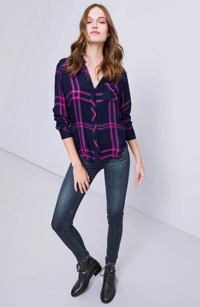 Shop Rails Hunter Plaid Shirt In Navy Snow