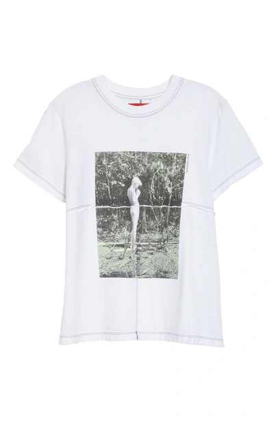 Shop Eckhaus Latta Sculpture Graphic Lapped Seam Tee In White