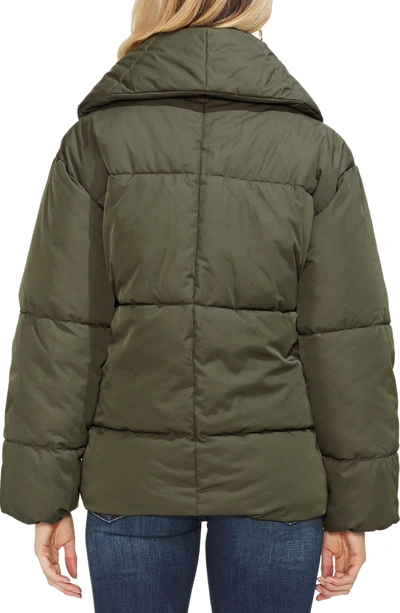 Shop Vince Camuto Matte Quilted Puffer Jacket In Rich Olive