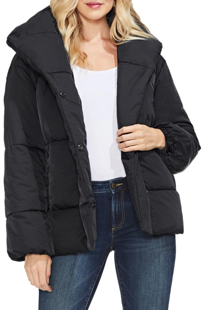 Shop Vince Camuto Matte Quilted Puffer Jacket In Rich Black