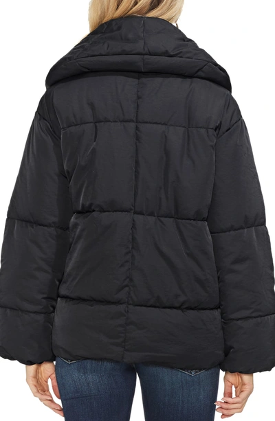 Shop Vince Camuto Matte Quilted Puffer Jacket In Rich Black