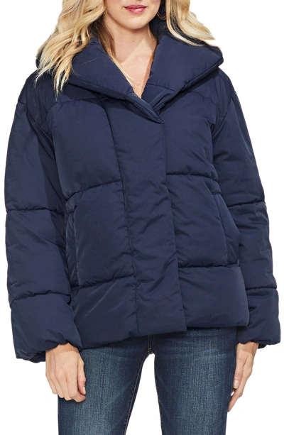 Shop Vince Camuto Matte Quilted Puffer Jacket In Classic Navy