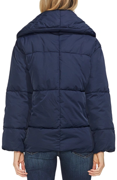 Shop Vince Camuto Matte Quilted Puffer Jacket In Classic Navy