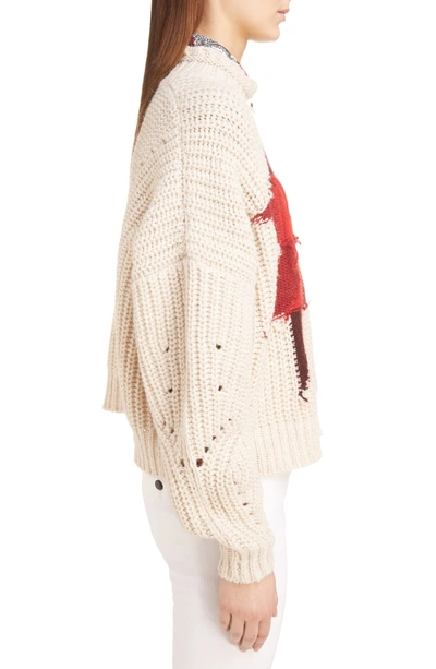 Shop Isabel Marant Hanoi Intarsia Patchwork Sweater In Ecru