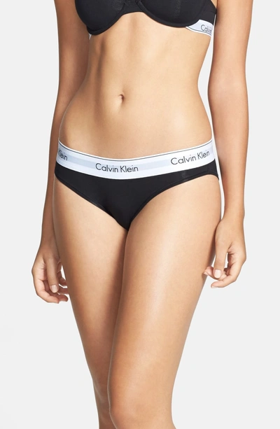 Shop Calvin Klein 'modern Cotton Collection' Cotton Blend Bikini In Beetle