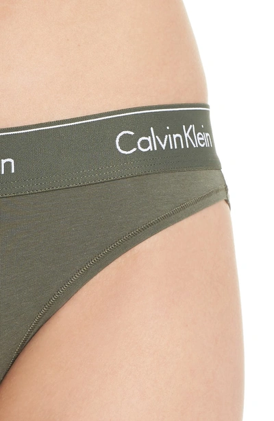 Shop Calvin Klein 'modern Cotton Collection' Cotton Blend Bikini In Beetle