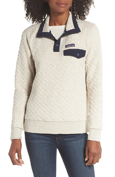 Shop Patagonia Snap-t Quilted Pullover In Birch White