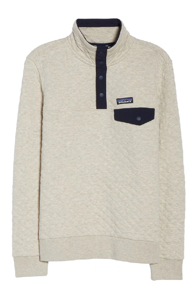 Shop Patagonia Snap-t Quilted Pullover In Birch White