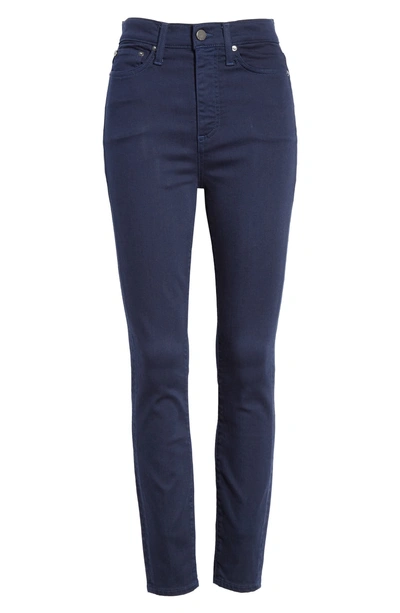 Shop Alice And Olivia Good High Rise Exposed Button Fly Colored Jeans In Sapphire