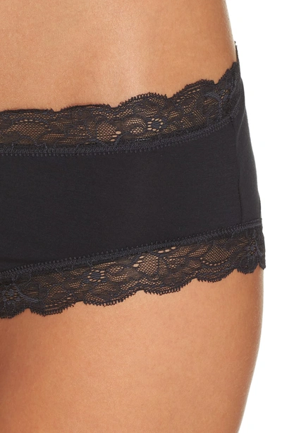 Shop Hanro Cotton Lace Hipster Briefs In Black