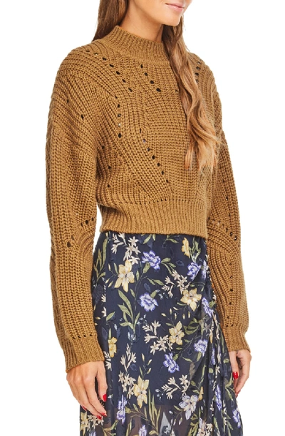 Shop Astr Carly Crop Sweater In Mustard