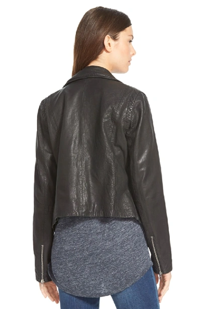 Shop Madewell Washed Leather Moto Jacket In True Black
