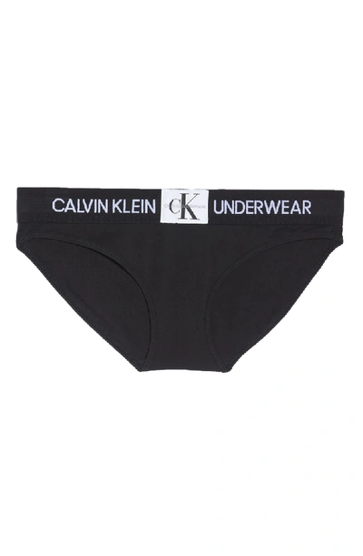 Shop Calvin Klein Logo Bikini In Black