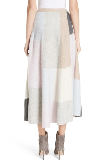 Shop Adam Lippes Patchwork Cashmere & Silk Skirt In Plaid Multi