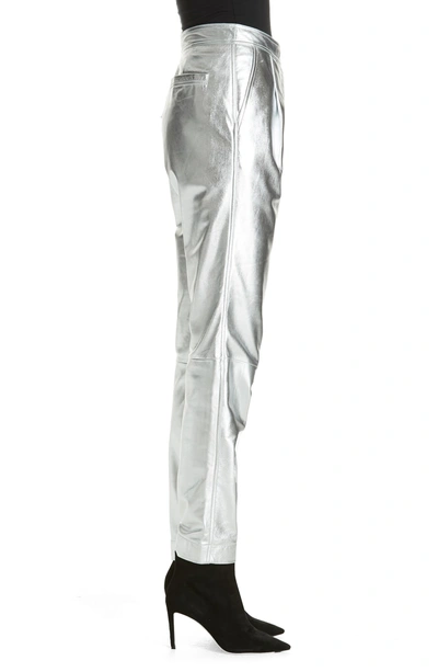 Shop Robert Rodriguez Leather Pants In Silver