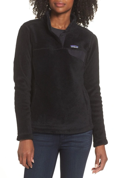 Shop Patagonia Re-tool Snap-t Fleece Pullover In Black
