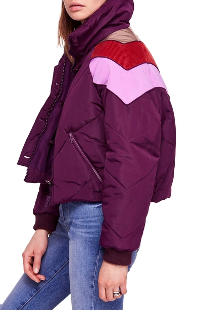 Free People Heidi Ski Cropped Puffer Jacket In Wine ModeSens