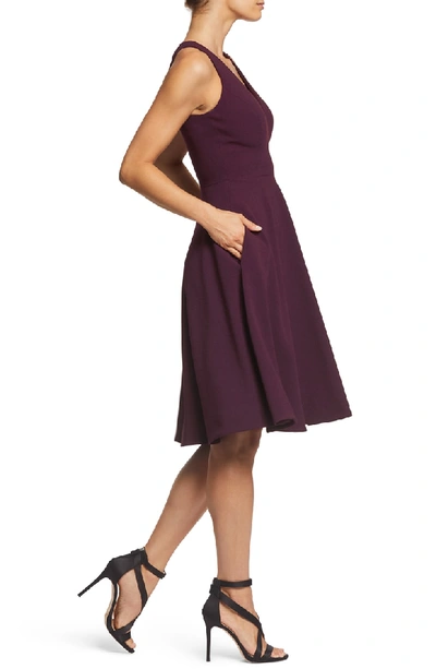 Shop Dress The Population Catalina Fit & Flare Dress In Plum