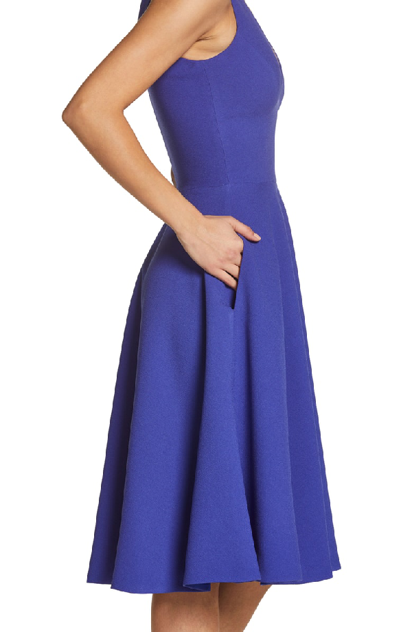 catalina tea length fit & flare dress dress the population