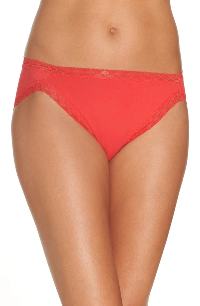 Shop Natori Bliss French Cut Briefs In Lacquered Red