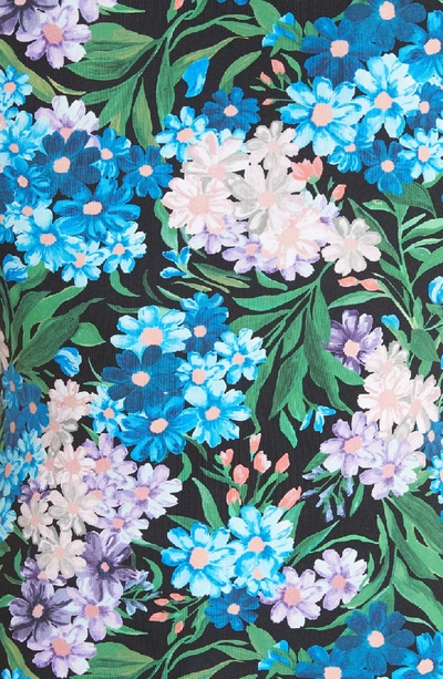 Shop Balenciaga Floral Print Jersey Tee In Blue/ Lilac