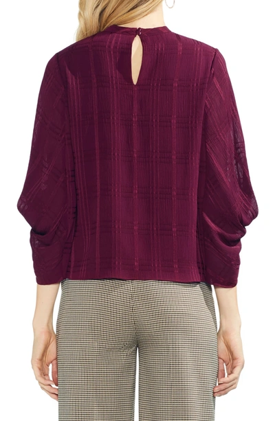 Shop Vince Camuto Plaid Jacquard Top In Manor Red