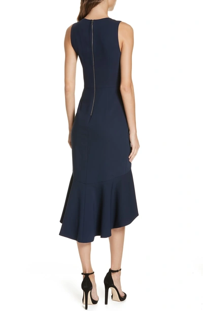 Shop Alice And Olivia Blakesley Split Front Fit & Flare Dress In Sapphire