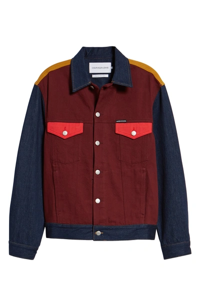 Shop Calvin Klein Jeans Est.1978 Colorblock Trucker Jacket In Ukelely Patch
