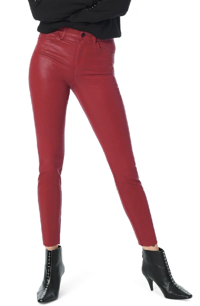 Shop Joe's Charlie Coated High Waist Ankle Skinny Jeans In Ruby Red