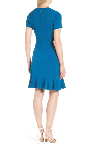Shop Michael Michael Kors Michael Kors Twist Waist Dress In Radiant Blue