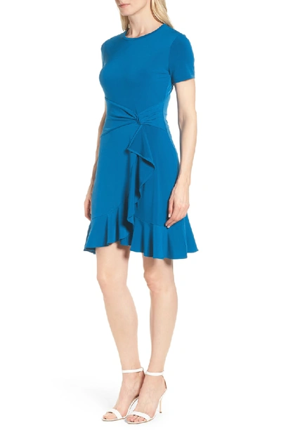 Shop Michael Michael Kors Michael Kors Twist Waist Dress In Radiant Blue