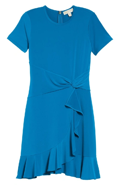 Shop Michael Michael Kors Michael Kors Twist Waist Dress In Radiant Blue