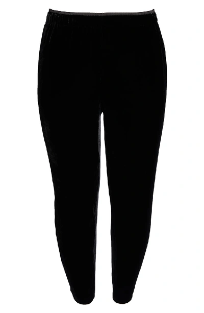 Shop Lafayette 148 Velvet Track Pants In Black