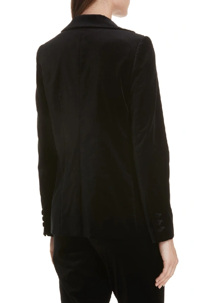 Shop Frame Stretch Velvet Blazer In Noir