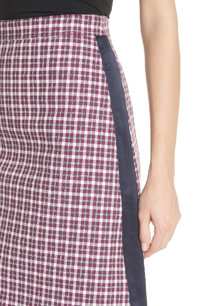 Shop Burberry Stanforth Plaid A-line Skirt In Burgundy