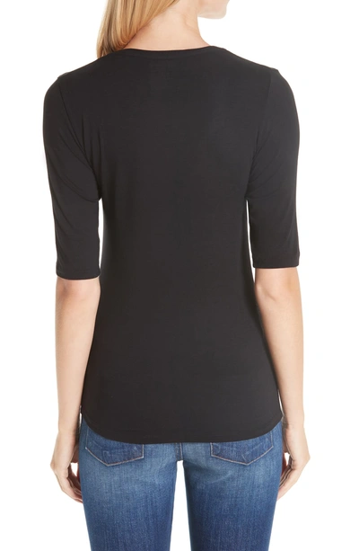 Shop Majestic Soft Touch Elbow Sleeve Tee In Noir