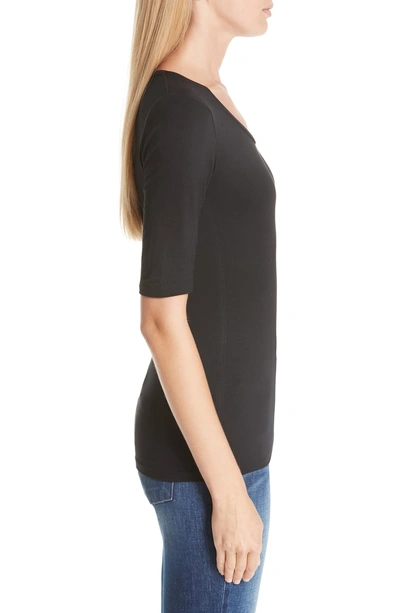 Shop Majestic Soft Touch Elbow Sleeve Tee In Noir