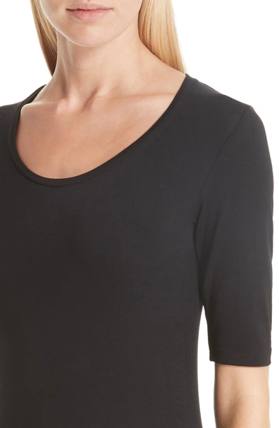 Shop Majestic Soft Touch Elbow Sleeve Tee In Noir