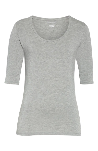 Shop Majestic Soft Touch Elbow Sleeve Tee In Grey