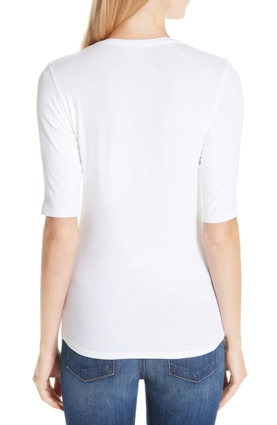 Shop Majestic Soft Touch Elbow Sleeve Tee In Blanca