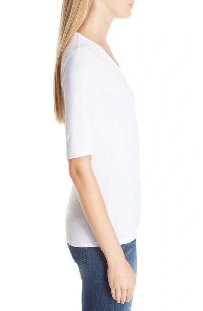 Shop Majestic Soft Touch Elbow Sleeve Tee In Blanca