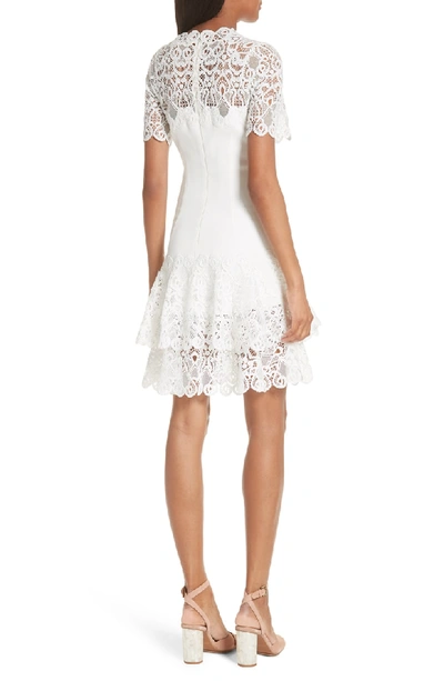 Shop Jonathan Simkhai Mixed Media Lace Mini Tee Dress In White