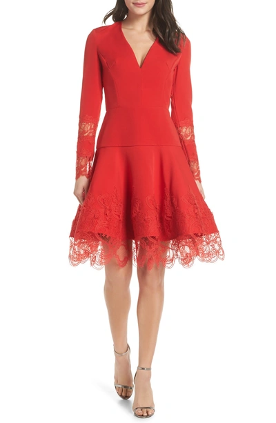 Shop Bronx And Banco Antonia Fit & Flare Dress In Red