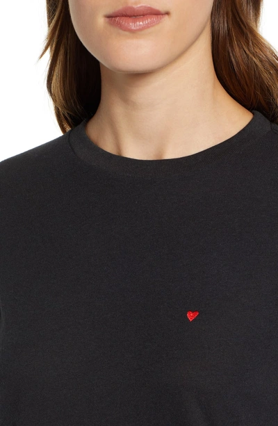 Shop Sub_urban Riot Embroidered Heart Tee In Black